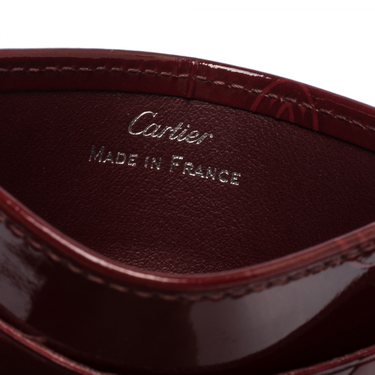 مملوكة مسبقًا Cartier Red Patent Leather Happy Birthday Card Holder