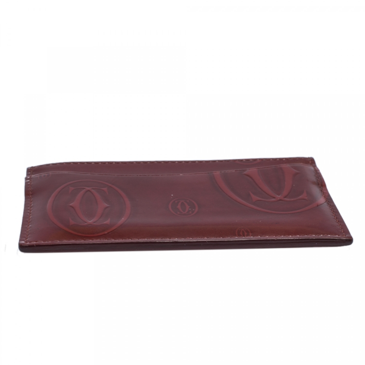 مملوكة مسبق�ًا Cartier Red Patent Leather Happy Birthday Card Holder