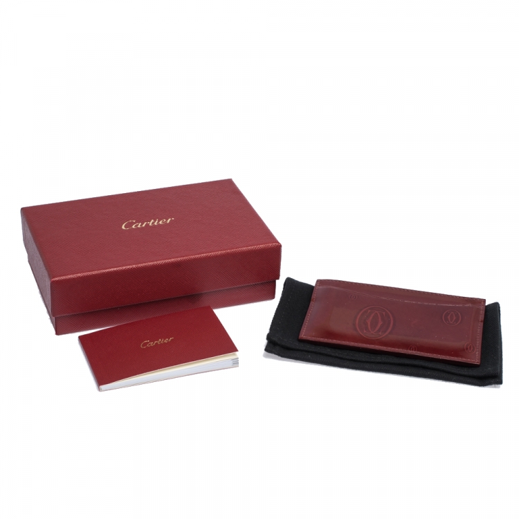 مملوكة مسبقًا Cartier Red Patent Leather Happy Birthday Card Holder