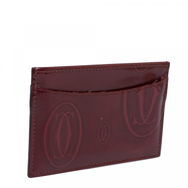 مملوكة مسبقًا Cartier Red Patent Leather Happy Birthday Card Holder