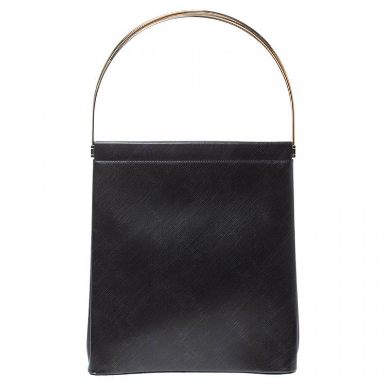 مملوكة مسبقًا Cartier Black Leather Trinity Bag