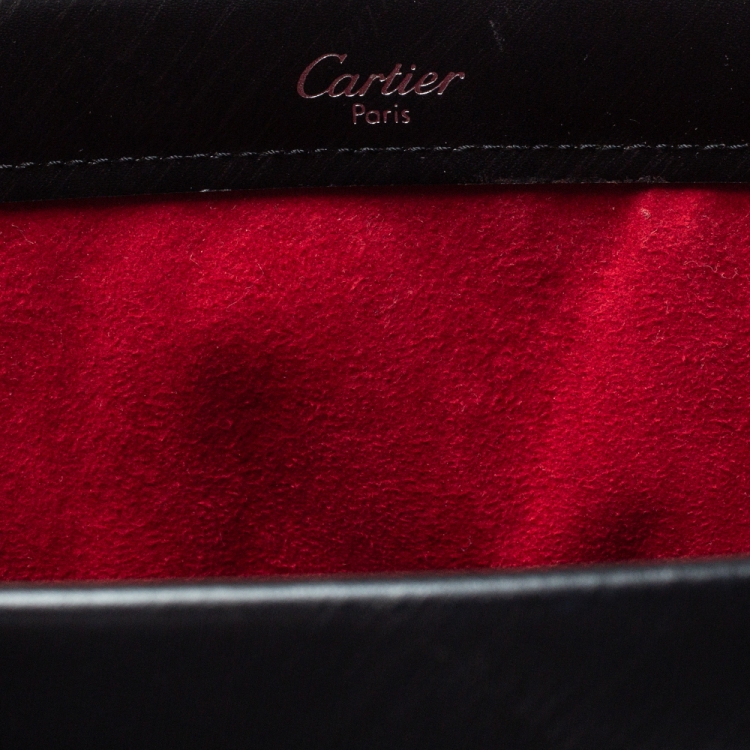 مملوكة مسبقًا Cartier Black Leather Trinity Bag