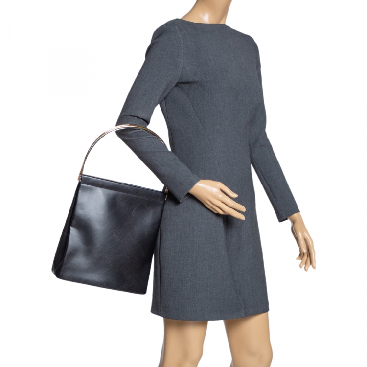 مملوكة مسبقًا Cartier Black Leather Trinity Bag