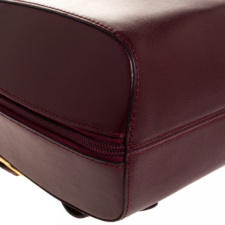 Pre Owned Cartier Burgundy Leather Happy Birthday Backpack