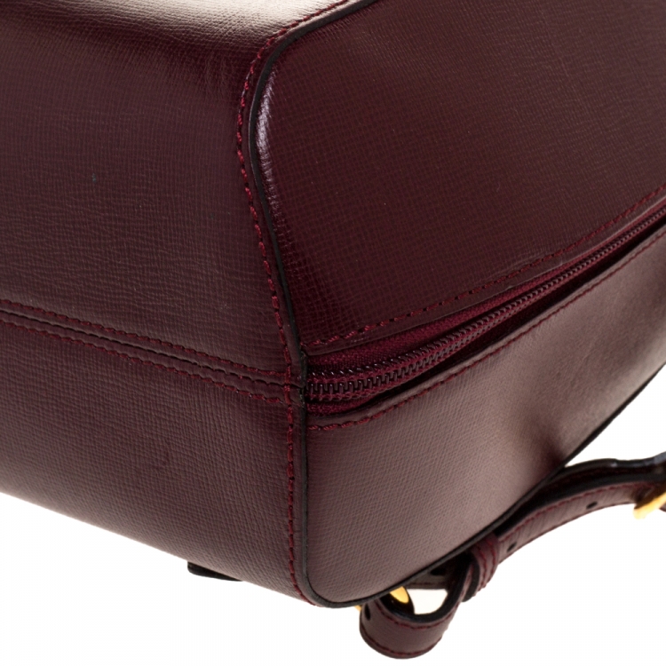 Pre Owned Cartier Burgundy Leather Happy Birthday Backpack