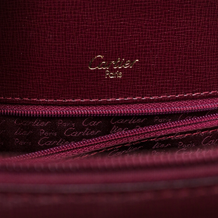 Pre Owned Cartier Burgundy Leather Happy Birthday Backpack
