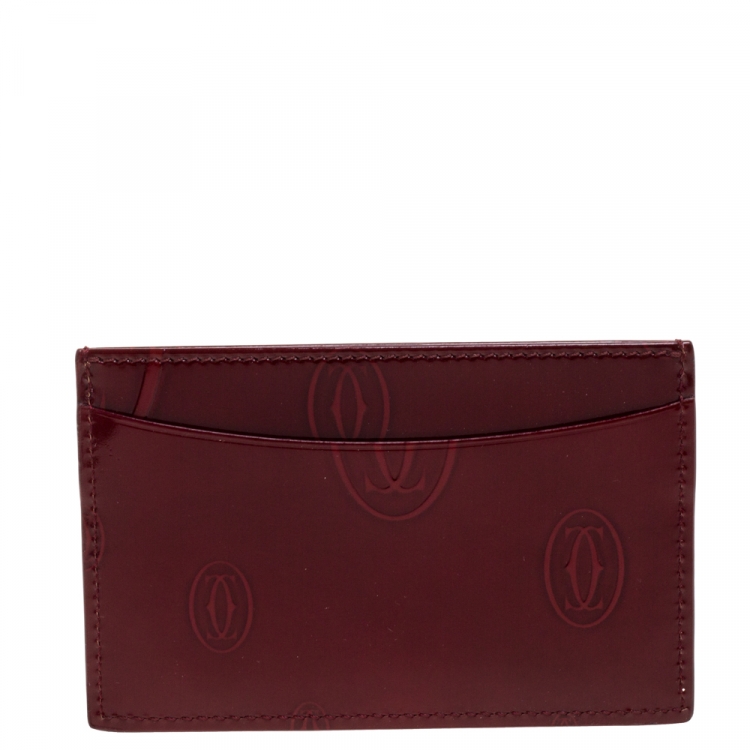 مملوكة مسبقًا Cartier Red Patent Leather Happy Birthday Card Holder