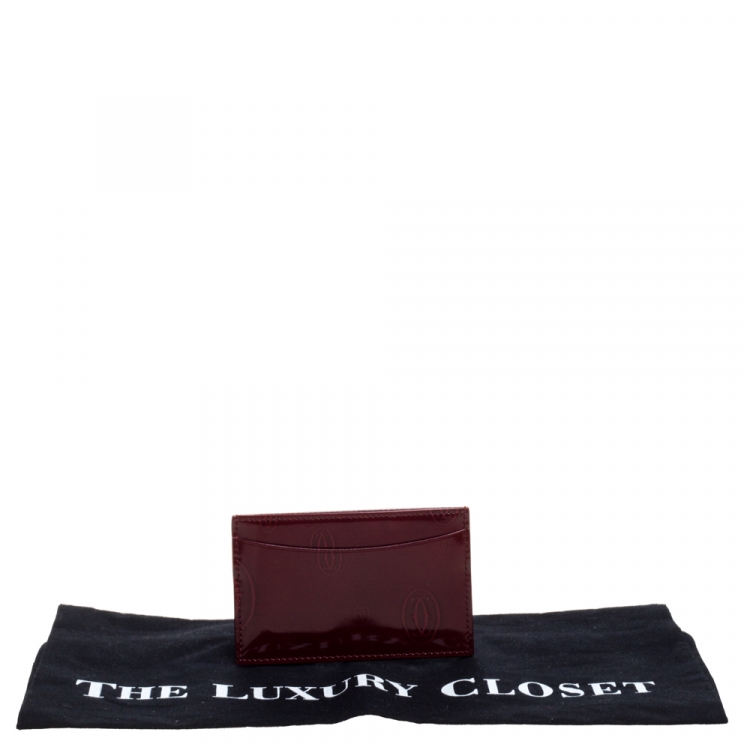 مملوكة مسبقًا Cartier Red Patent Leather Happy Birthday Card Holder