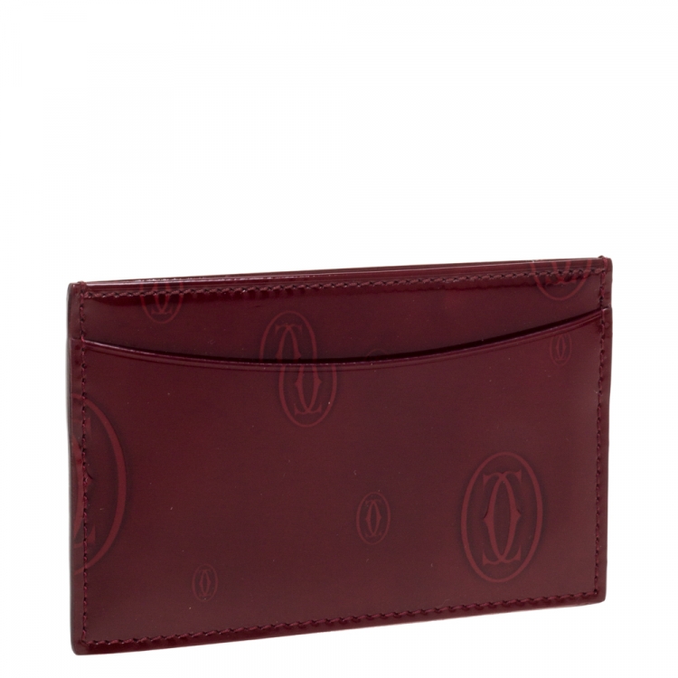 مملوكة مسبقًا Cartier Red Patent Leather Happy Birthday Card Holder