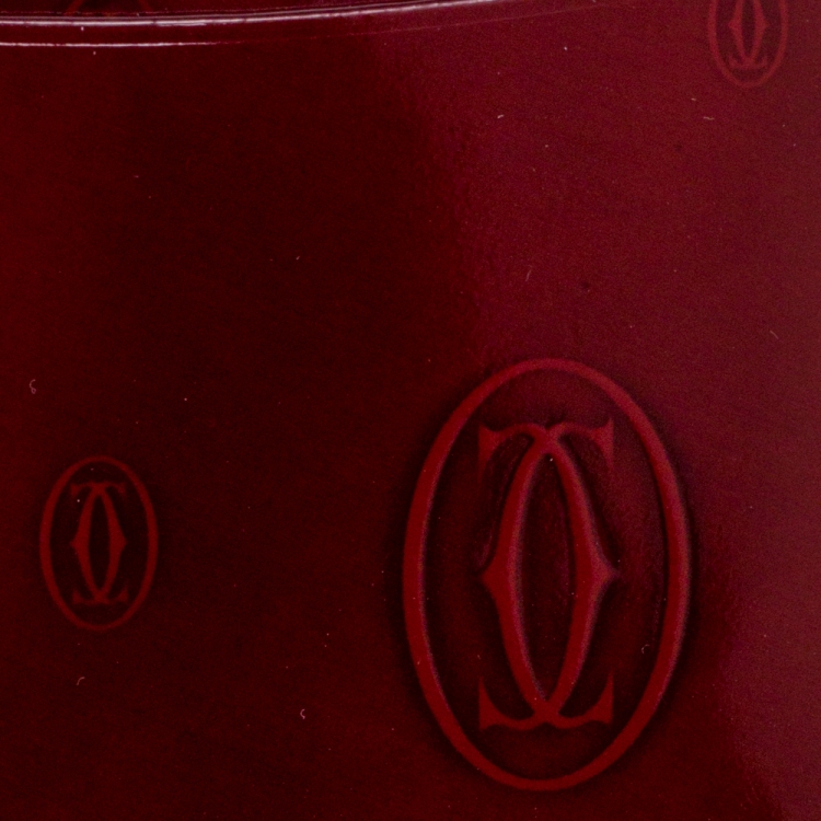 مملوكة مسبقًا Cartier Red Patent Leather Happy Birthday Card Holder