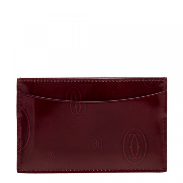 مملوكة مسبقًا Cartier Red Patent Leather Happy Birthday Card Holder