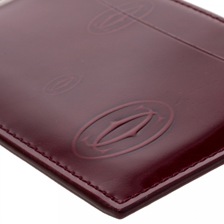 مملوكة مسبقًا Cartier Red Patent Leather Happy Birthday Card Holder