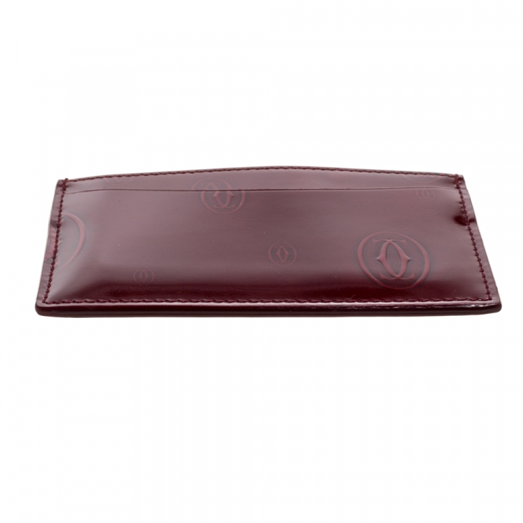 مملوكة مسبقًا Cartier Red Patent Leather Happy Birthday Card Holder