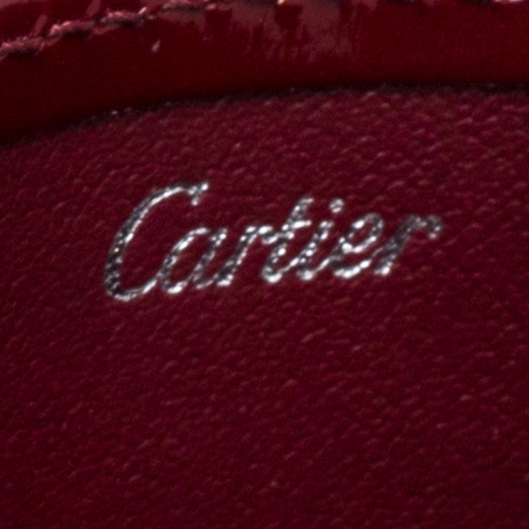 مملوكة مسبقًا Cartier Red Patent Leather Happy Birthday Card Holder
