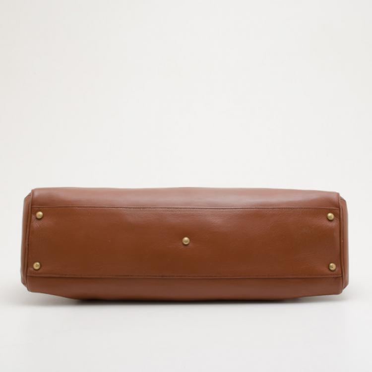 Pre Owned Cartier Brown Leather Marcello De Cartier Large Handbag