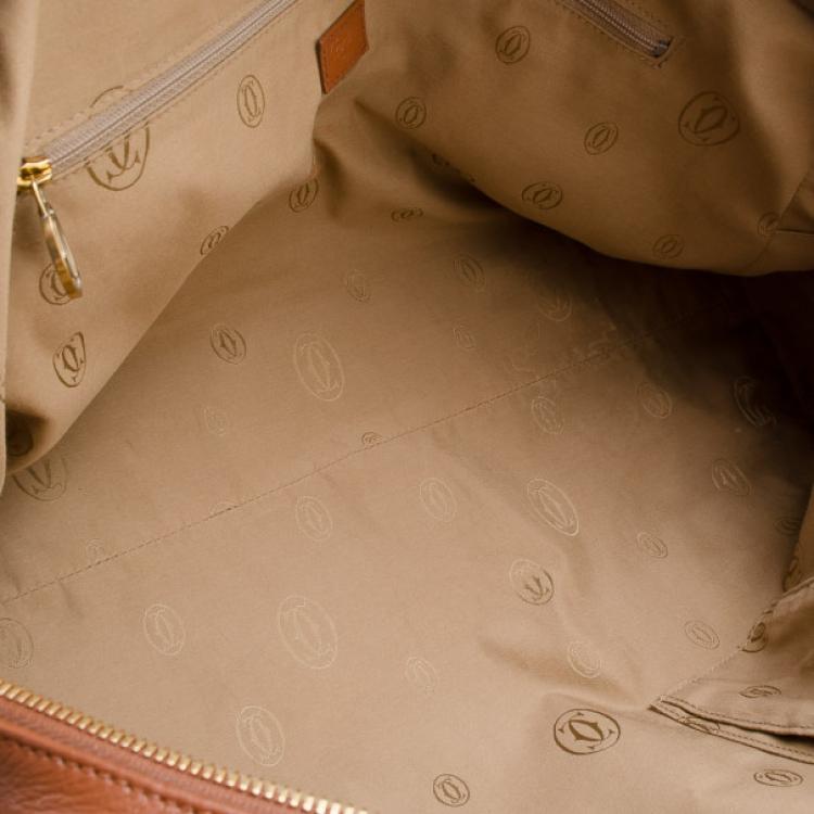 Pre Owned Cartier Brown Leather Marcello De Cartier Large Handbag