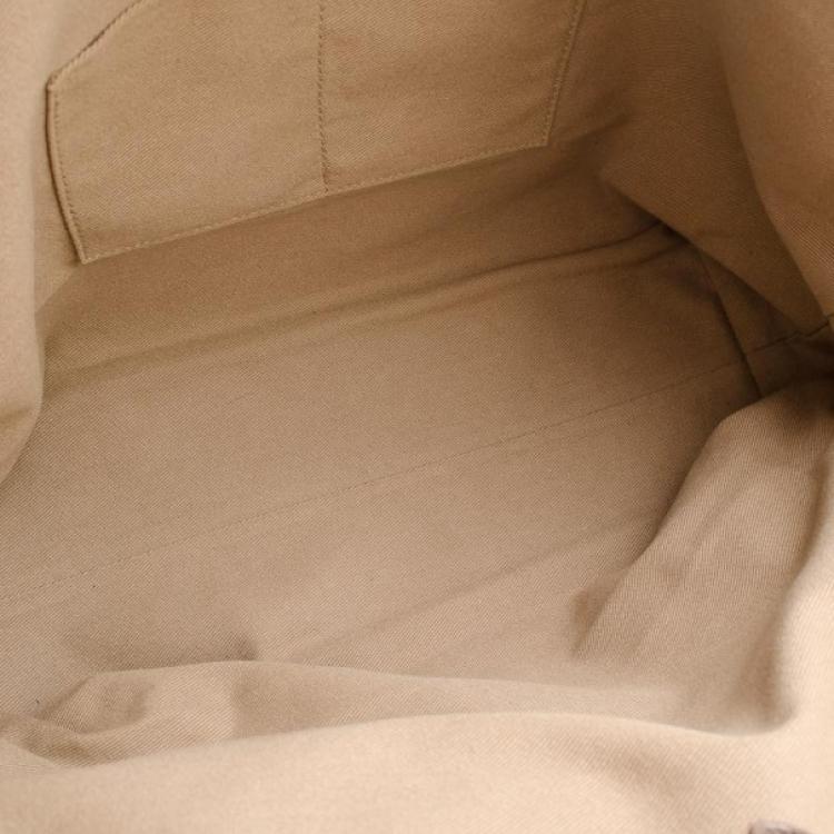 Pre Owned Cartier Beige Canvas & Snakeskin Marcello Tote 