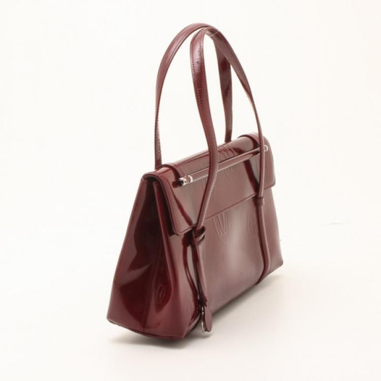 Pre Owned Cartier Bordeaux Happy Birthday Cabochon Flap Bag 