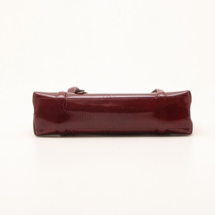 Pre Owned Cartier Bordeaux Happy Birthday Cabochon Flap Bag 
