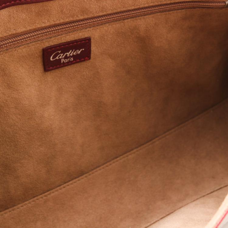 Pre Owned Cartier Bordeaux Happy Birthday Cabochon Flap Bag 