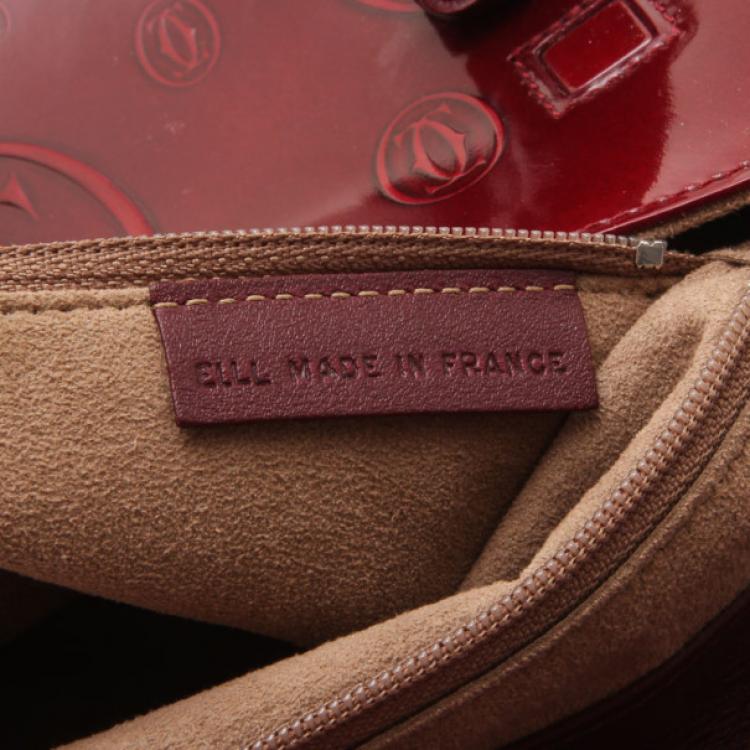 Pre Owned Cartier Bordeaux Happy Birthday Cabochon Flap Bag 