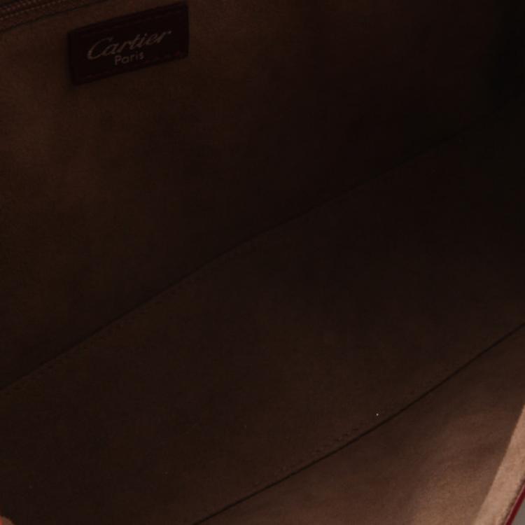 Pre Owned Cartier Bordeaux Happy Birthday Cabochon Flap Bag 