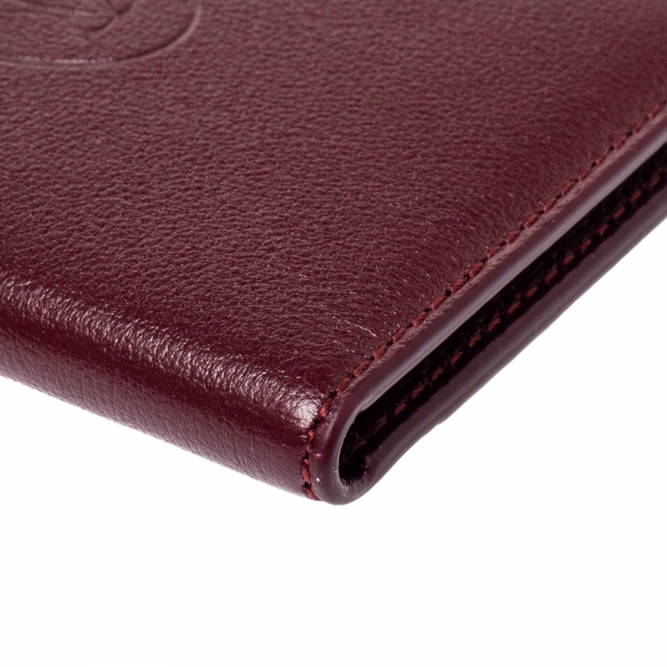 Pre Owned Cartier Red Leather Must De Cartier Card Holder