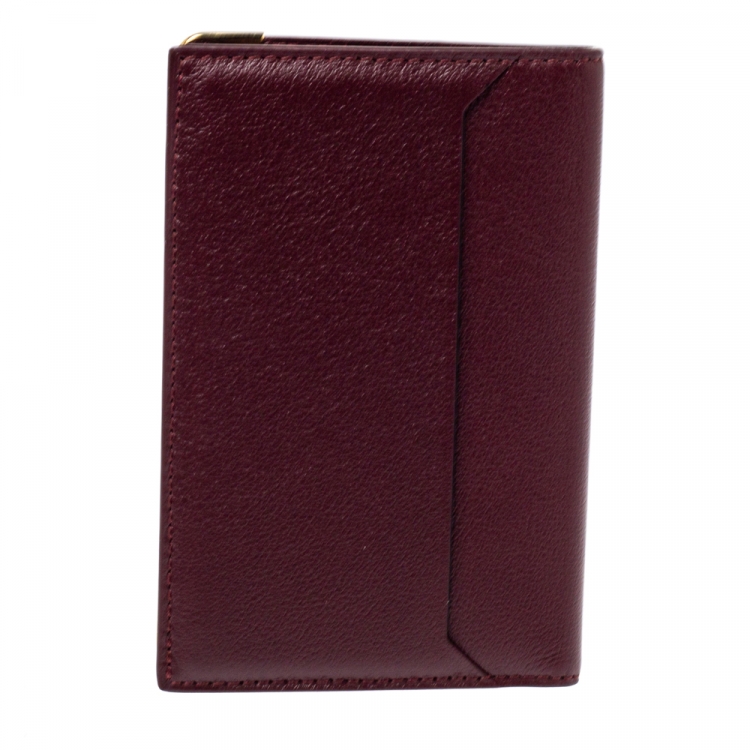 Pre Owned Cartier Red Leather Must De Cartier Card Holder