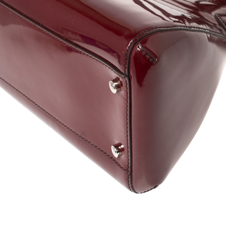 Pre Owned Cartier Red Patent Leather Large Marcello de Cartier Bag