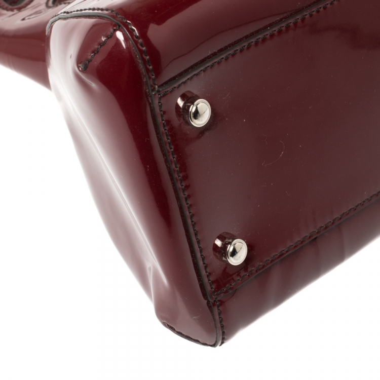 Pre Owned Cartier Red Patent Leather Large Marcello de Cartier Bag