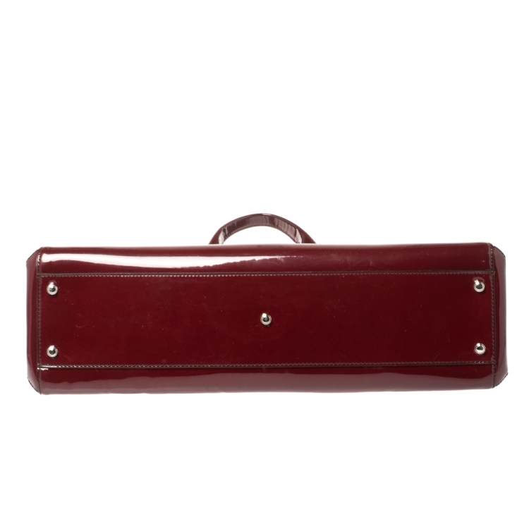 Pre Owned Cartier Red Patent Leather Large Marcello de Cartier Bag