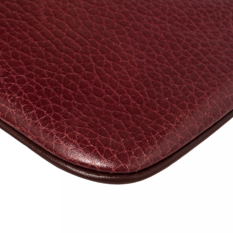 Pre Owned Cartier Maroon Leather Chain Pouch