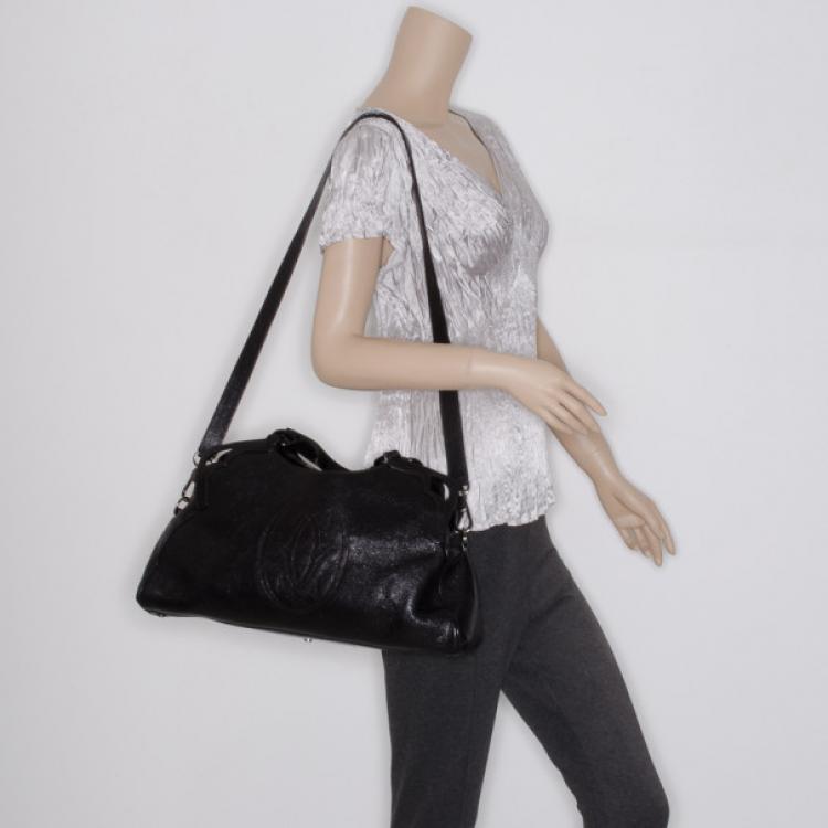 Pre Owned Cartier Black Leather 'Marcello' Large Tote