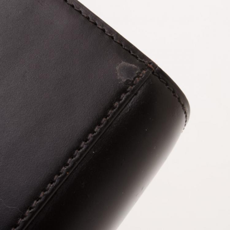 Pre Owned Cartier Vintage Black Leather Double Handle Bag