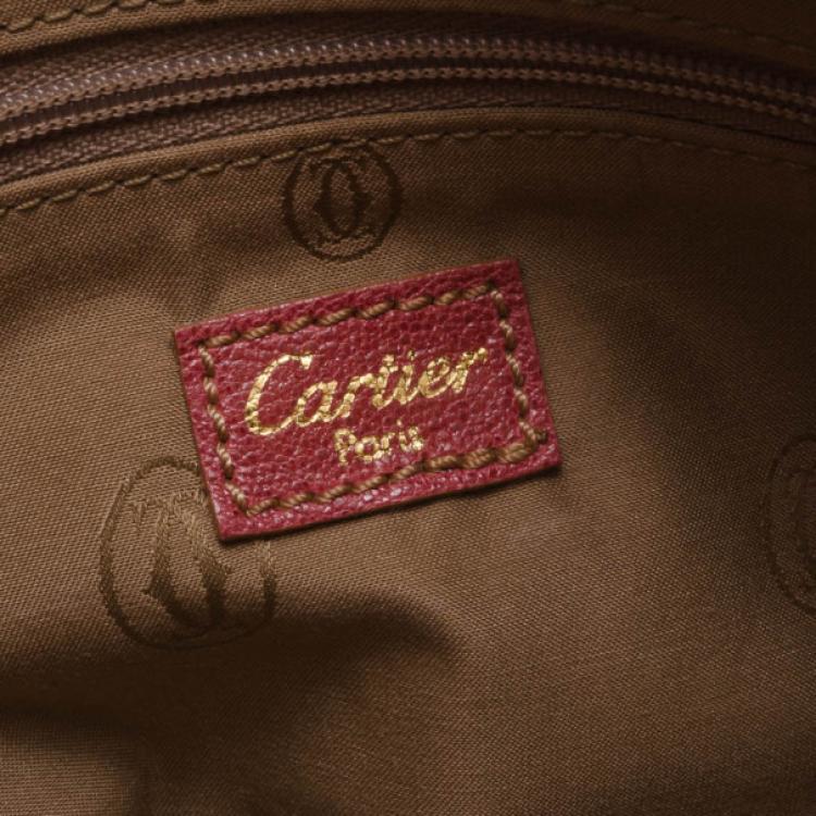 Pre Owned Cartier Red Leather Marcello De Cartier Small Handbag 