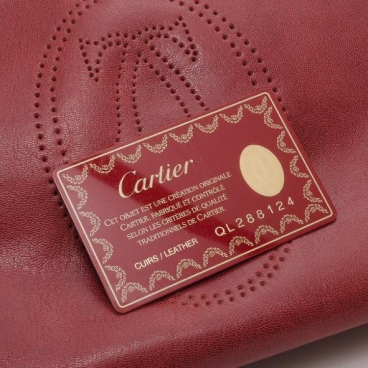 Pre Owned Cartier Red Leather Marcello De Cartier Small Handbag 