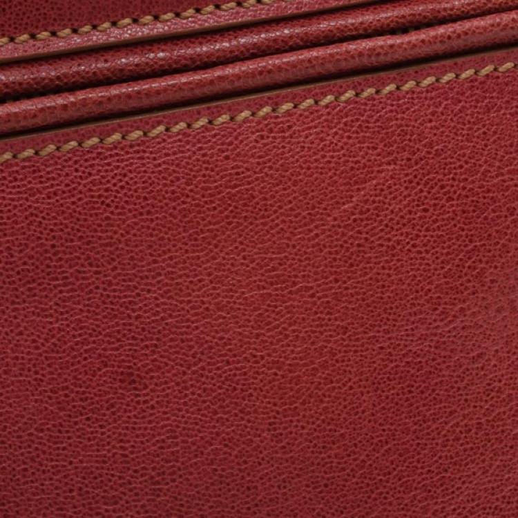 Pre Owned Cartier Red Leather Marcello De Cartier Small Handbag 