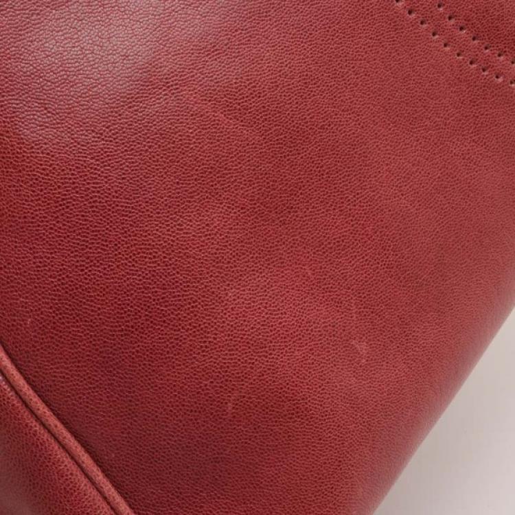 Pre Owned Cartier Red Leather Marcello De Cartier Small Handbag 