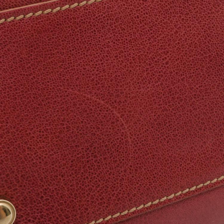 Pre Owned Cartier Red Leather Marcello De Cartier Small Handbag 