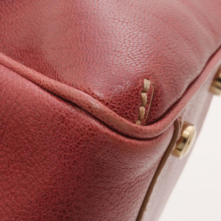 Pre Owned Cartier Red Leather Marcello De Cartier Small Handbag 