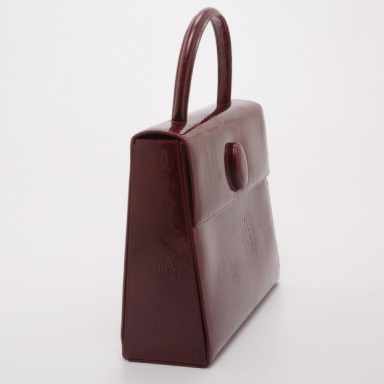 Pre Owned Cartier Burgundy 'Happy Birthday' Top Handle Bag