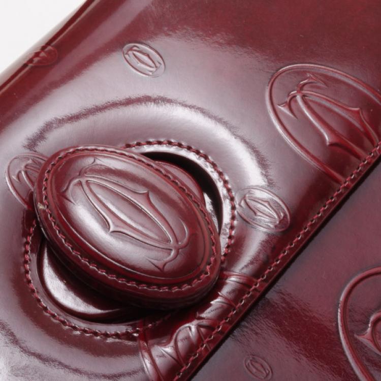 Pre Owned Cartier Burgundy 'Happy Birthday' Top Handle Bag