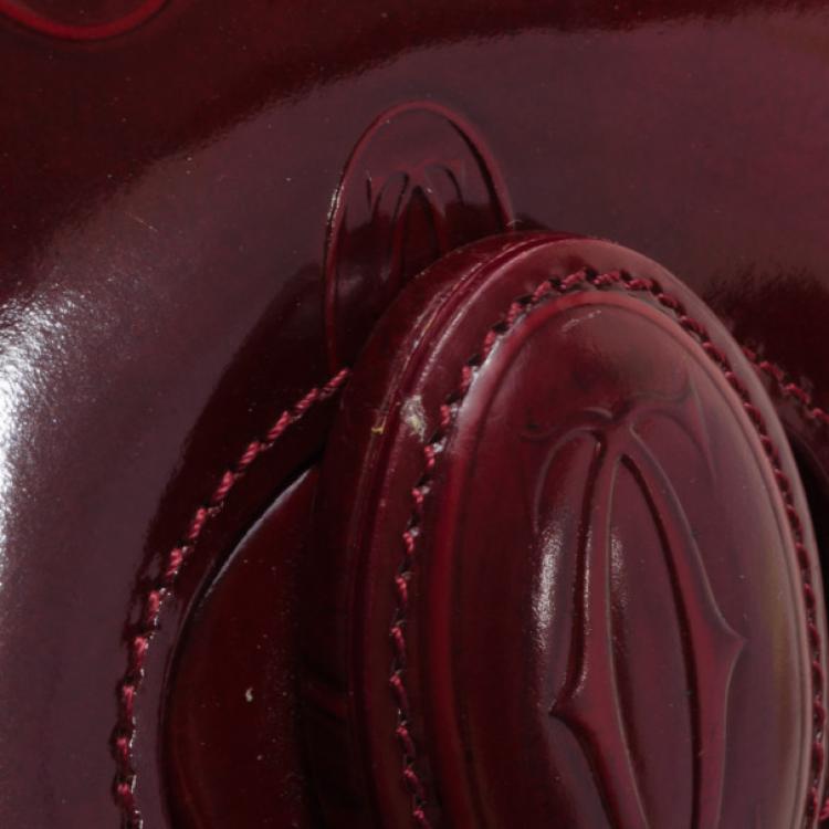 Pre Owned Cartier Burgundy 'Happy Birthday' Top Handle Bag
