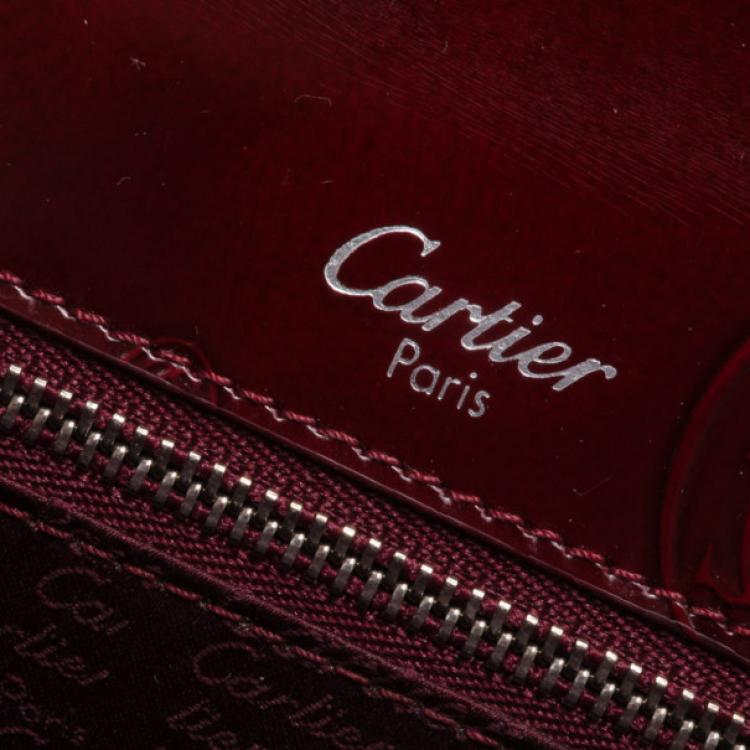 Pre Owned Cartier Burgundy 'Happy Birthday' Top Handle Bag