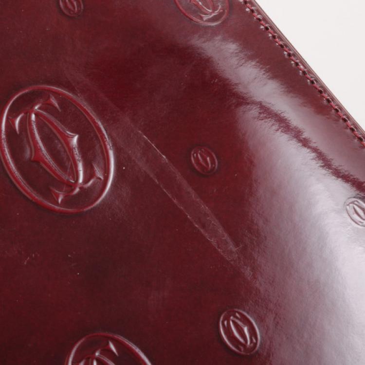 Pre Owned Cartier Burgundy 'Happy Birthday' Top Handle Bag