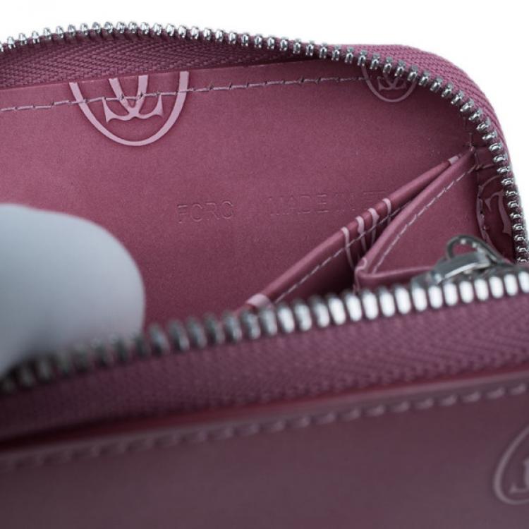 Pre Owned Cartier Pink Patent Leather Logo Continental Wallet