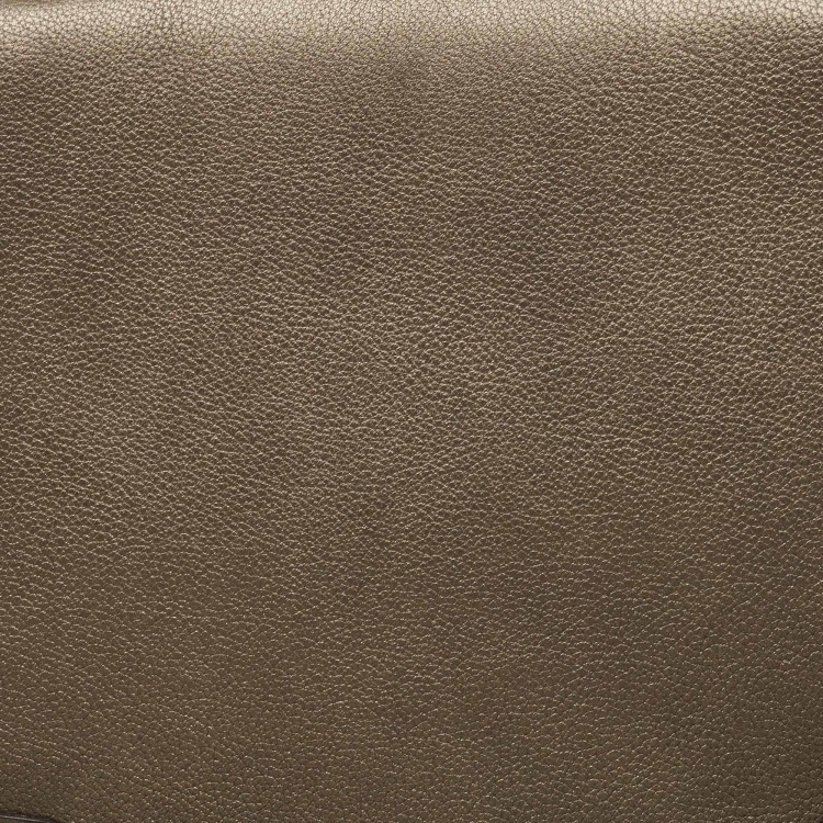 Pre Owned Cartier Metallic Leather Marcello Flap Top Handle Bag