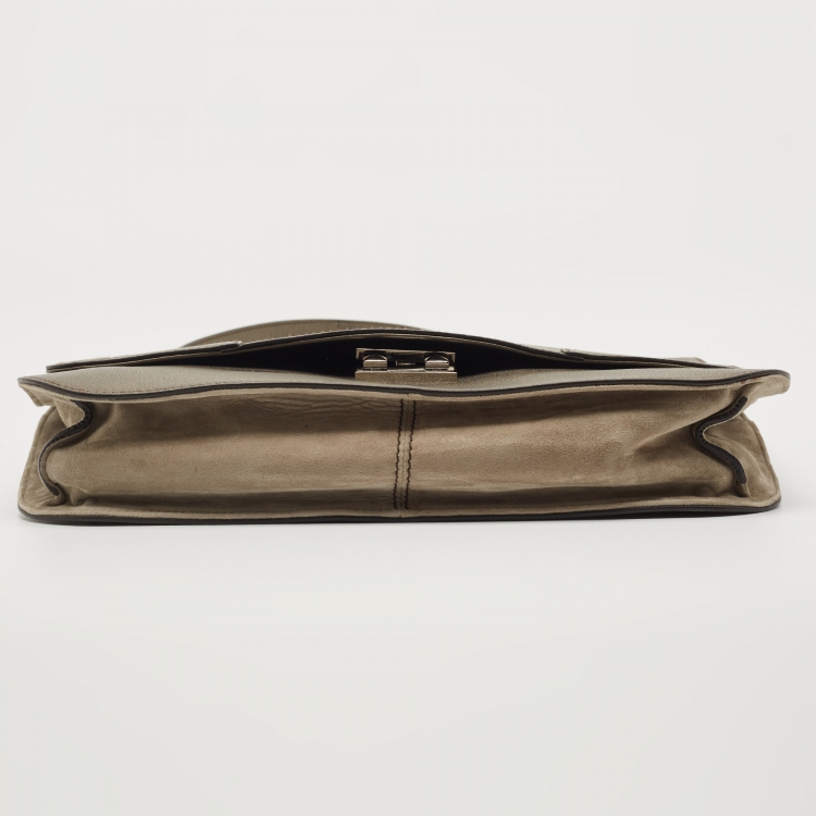 Pre Owned Cartier Metallic Leather Marcello Flap Top Handle Bag