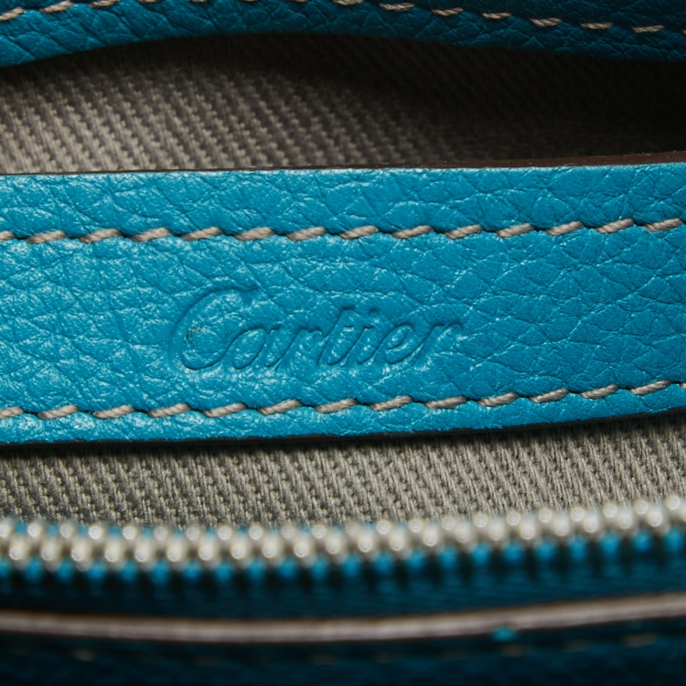 Pre Owned Cartier Blue Leather Mini C de Cartier Satchel