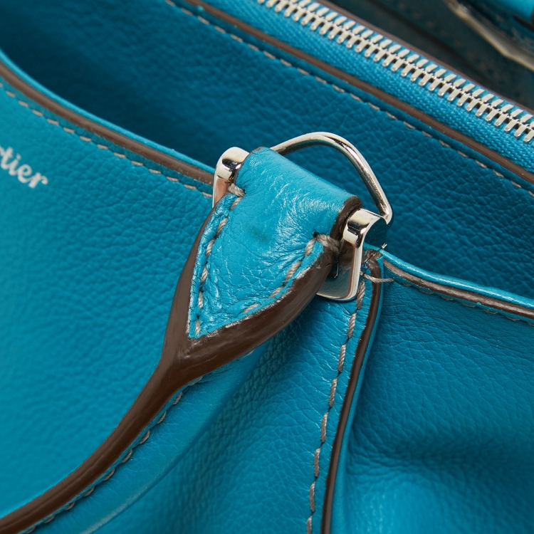 Pre Owned Cartier Blue Leather Mini C de Cartier Satchel